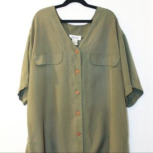 Bogari Oversized Silk Button-Up Shirt